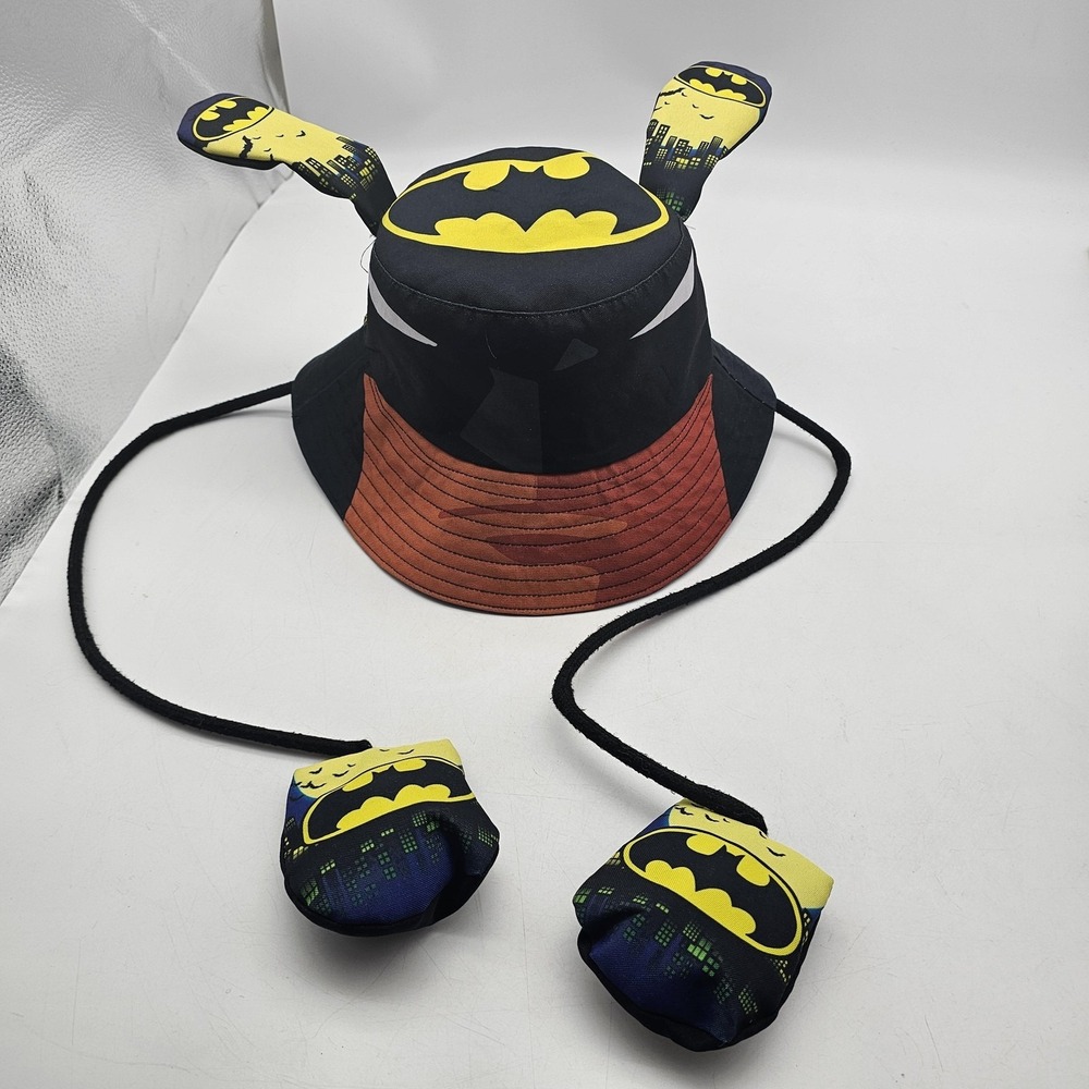 Batman‎ Hat Bucket Boys One Size READ Logo Ears Tassel Costume